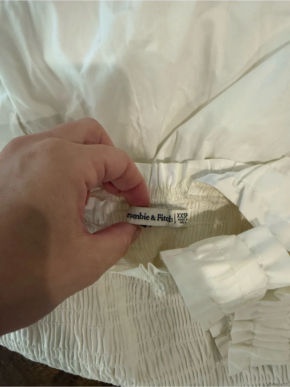Abercrombie & Fitch White Smocked Maxi Tiered Dress